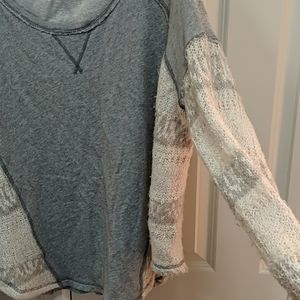Free People sweatshirt grey knit white